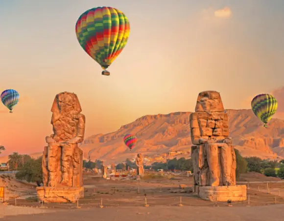 Hot Air Balloon Luxor Ride 45-Min Flight : Experience the Magic of Egypt from Above with Drive Nowa