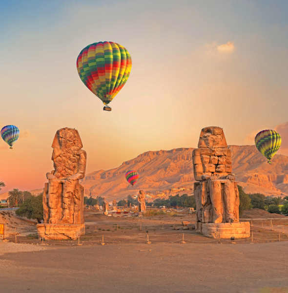 Hot Air Balloon Luxor Ride 45-Min Flight : Experience the Magic of Egypt from Above with Drive Nowa